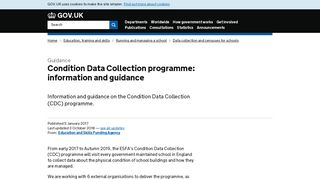 Condition Data Collection programme: information and guidance ...