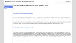 Somanabolic Muscle Maximizer Login - workout plans - Google Sites