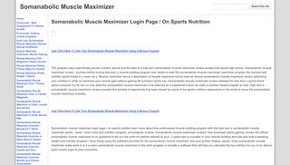 Somanabolic Muscle Maximizer Login Page / On Sports Nutrition ...