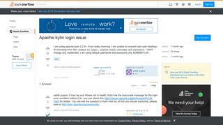 Apache kylin login issue - Stack Overflow