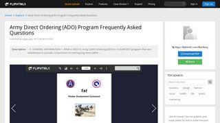 Army Direct Ordering (ADO) Program Frequently Asked Questions ...