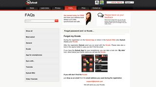 Forgot password and / or Kcode… | Kylook FAQ