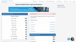 Kyocera Default Router Login and Password - Clean CSS