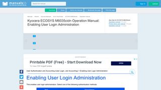 Enabling User Login Administration - Kyocera ECOSYS M6035cidn ...
