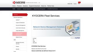 KYOCERA Fleet Services | KYOCERA Network Device Management