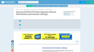 Administrator (administrator Settings) - Kyocera ECOSYS P2135dn ...
