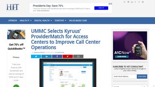 UMMC Selects Kyruus' ProviderMatch for Access Centers Solution