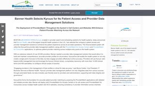 Banner Health Selects Kyruus for Its Patient Access and Provider Data ...