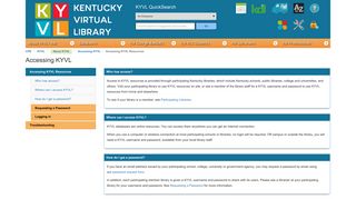 Accessing KYVL Resources - Accessing KYVL - KYVL at Kentucky ...