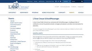 SchoolMessenger - Parents - L'Anse Creuse Public Schools