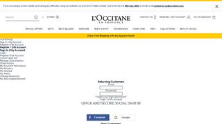 Register/Edit Account - L'OCCITANE en Provence