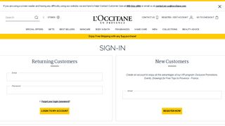 Sign-in | My AccountSign In | L'Occitne USA - L'Occitane
