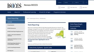 State Reporting / Overview - Nassau BOCES