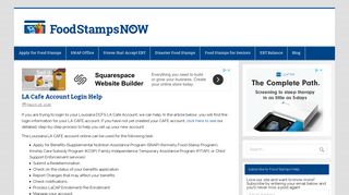 LA Cafe Account Login Help - Food Stamps Now