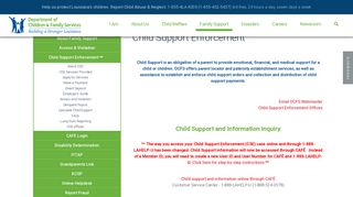 Child Support Enforcement - Department of Children & Family Services