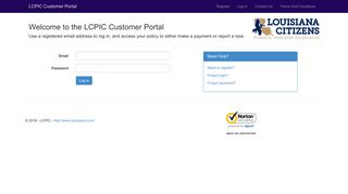 Log in - LCPIC Customer Portal