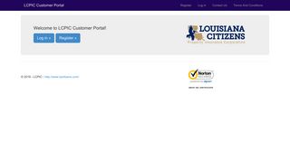 LCPIC Customer Portal: Home Page