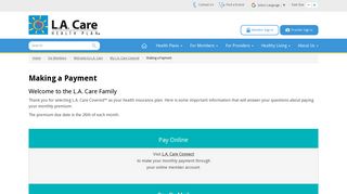 Making a Payment | L.A. Care Health Plan