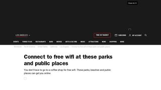 Free wifi enabled parks and public places around Los Angeles
