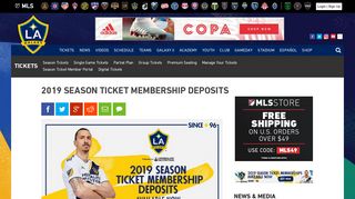 2019 Season Ticket Membership Deposits | LA Galaxy