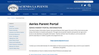 Aeries Parent Portal - Hacienda La Puente Unified School District