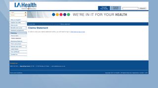 Claims statement - LA Health Medical Scheme