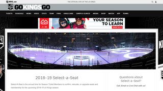 Select-a-Seat for Season Ticket Members | Los Angeles Kings