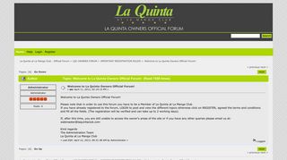 Welcome to La Quinta Owners Official Forum! - La Quinta at La ...