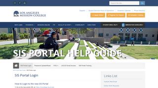 Los Angeles Mission College - SIS Portal Login