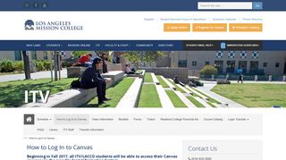 Los Angeles Mission College - How to Log In to Canvas