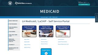 Online Application Page | Department of Health | State of Louisiana