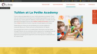 Tuition - Cost of Child Day Care | La Petite Academy