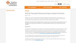 Prescription Monitoring Program Update for Providers - Louisiana ...