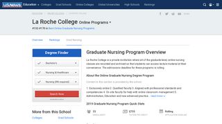 La Roche College - Online Graduate Nursing Program - US News