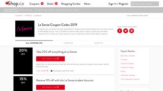 La Senza: February 2019 coupon codes & promo codes - Shop.ca