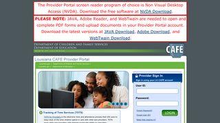 LA CAFE - Louisiana CAFE Provider Portal - Louisiana.gov