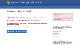 Los Angeles Superior Court | Journal Technologies Court Portal