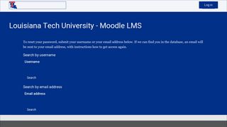 Forgotten password - Moodle - Louisiana Tech University
