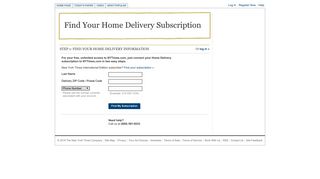 The New York Times > Find Your Home Delivery Subscription