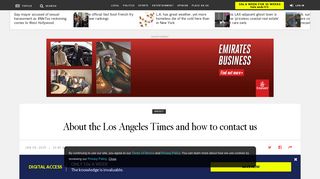 About the Los Angeles Times and how to contact us