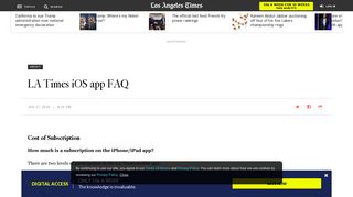 LA Times iOS app FAQ - Los Angeles Times
