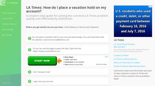 LA Times: How do I place a vacation hold on my account? | How-To ...