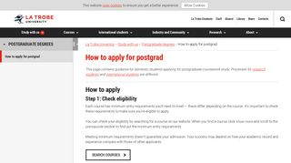 How to apply for postgrad, Study with us, La Trobe University