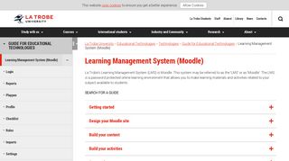 Learning Management System (Moodle) - La Trobe University