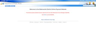 Waterworks District Online Payment Website