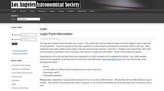 Login - Los Angeles Astronomical Society