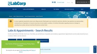 Labs & Appointments - Search Results | LabCorp