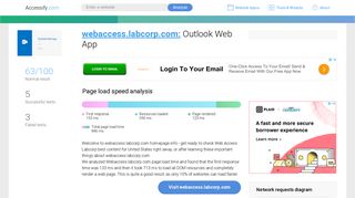 Access webaccess.labcorp.com. Outlook Web App
