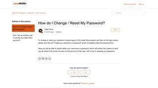 How do I Change / Reset My Password? – Label Worx Support