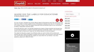 Where did the Labels for Education® program go? | Campbell Soup ...